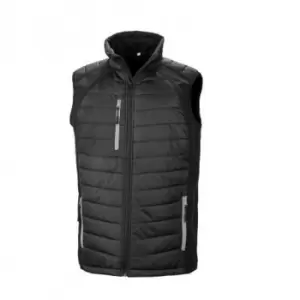 Result Mens Black Compass Padded Soft Shell Gilet (M) (Black/Grey)