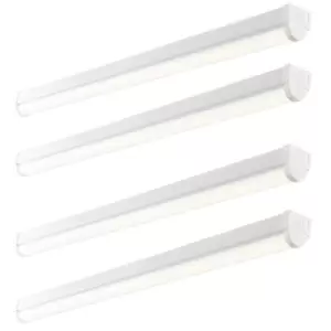 4 PK 4ft High Lumen Emergency Batten Light - 42.5W Cool White LED - Gloss White