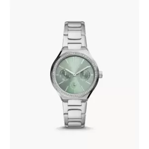 Fossil Womens Eevie Multifunction Stainless Steel Watch - Silver