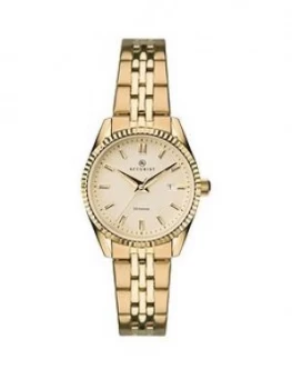 Accurist Champagne Date Dial Gold Stainless Steel Bracelet Ladies Watch