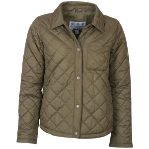 Barbour Womens Blue Caps Quilted Jacket Dusky Green 12