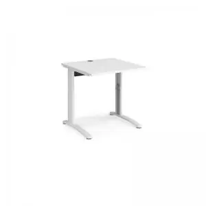 TR10 height settable straight desk 800mm x 800mm - white frame and