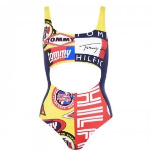 Tommy Bodywear 85 Cut Out Swimsuit - Badge AOP OLJ