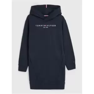 Tommy Hilfiger Essential Hoodie Sweat Dress L/S - Blue