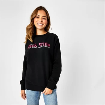 Jack Wills Manton Boyfriend Crew Neck Sweatshirt - Black