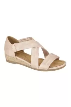 Oliva Heel In Stretchy Crossover Bar Sandals