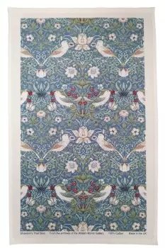 William Morris Blue Strawberry Thief Cotton Tea Towel