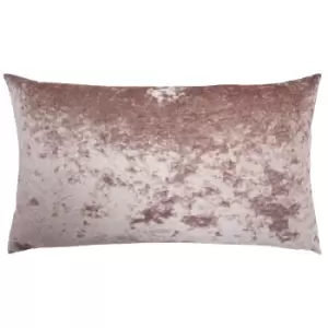 Verona Crushed Velvet Rectangular Cushion Blush