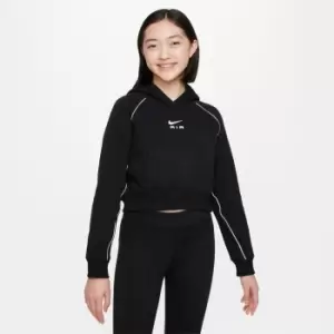 Nike Air Big Kids (Girls') French Terry Crop Hoodie - Black