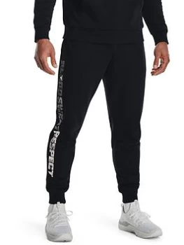 Under Armour Training Project Rock Rival Fleece Joggers - Black/White Size M Men