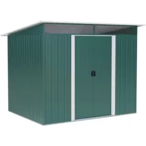 Garden Shed Outdoor Storage Tool Organizer w/ Double Sliding Door 9 x 6ft - Green - Outsunny