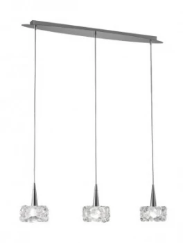 Ceiling Pendant 3 Light G9 Line Small, Polished Chrome