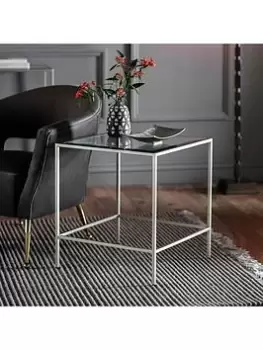 Hometown Interiors Bourke Glass Top Side Table - Silver