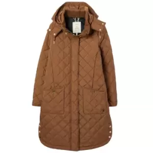 Joules Womens Chatham Longline Quilted Coat Rust 18