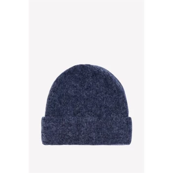 Jack Wills Cressie Mohair Rolled Hem Hat - Navy