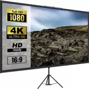 VEVOR 70" Tripod 16:9 4K HD Wrinkle-Free Height Adjustable Portable Projector Screen