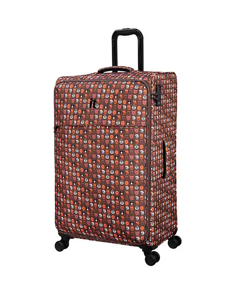 IT Luggage Mellowed EA90201 X Large Soft Shell Minimals Print Brown Suitcase