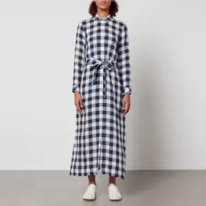 Barbour Marine Checked Linen Maxi Dress - UK 14