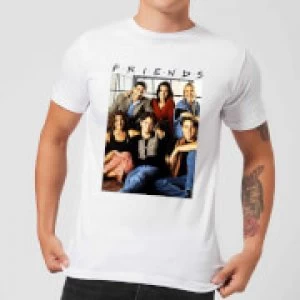 Friends Vintage Character Shot Mens T-Shirt - White - XL