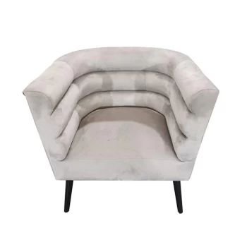 Stanford Home Home Velvet Armchair - Square Pewter