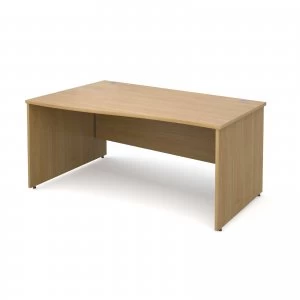 Maestro 25 PL Left Hand Wave Desk 1600mm - OAK Panel Leg Design