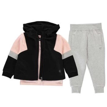 Firetrap 3 Piece Jog Set Baby Girls - Black/Grey