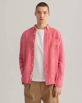 GANT Men Regular Fit Garment-Dyed Linen Shirt (L) Pink