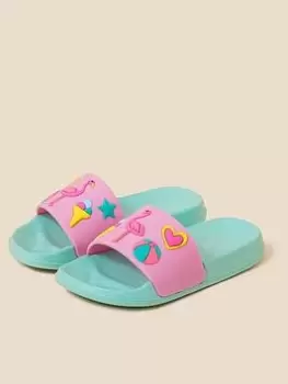 Accessorize Girls Funshine Sliders - Blue Size 2-3 Older