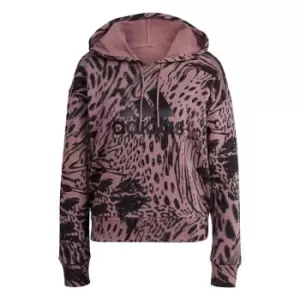 adidas Future Icons Animal Print Hoodie Womens - Pink