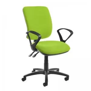 Senza high back operator chair with fixed arms - Madura Green