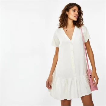 Jack Wills Button Through Woven Mini Dress - Cream