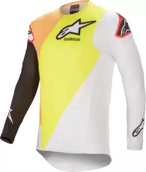 Alpinestars Supertech Blaze Motocross Jersey, white-yellow, Size L, white-yellow, Size L