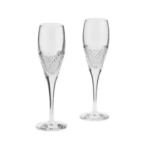 Wedgwood Vera Wang Diamond Mosaic Flute Pair - Clear