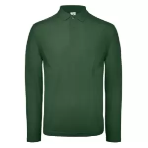 B&C ID.001 Mens Long Sleeve Polo (4XL) (Racing Green)