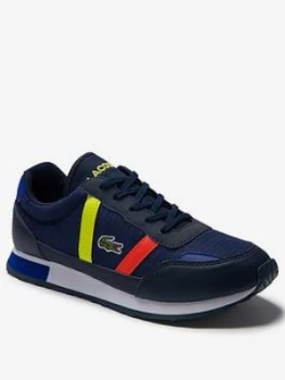 Lacoste Junior Boys Partner 0320 Lace Trainer, Navy, Size 3 Older