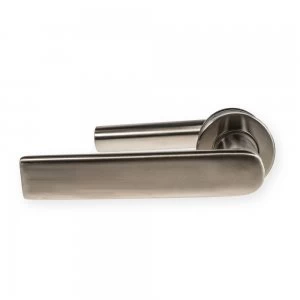 LocksOnline Sandrine Stainless Steel Door Lever Handle on Rose