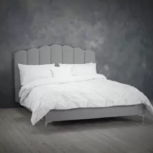 LPD Willow King Bed Silver Velvet