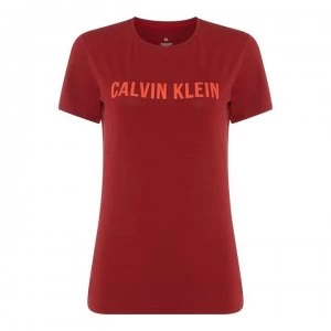 Calvin Klein Performance Calvin Short Sleeve Logo Top - MERLOT