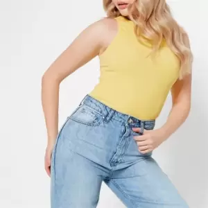 I Saw It First Rib Racer Neck Crop Top - Yellow