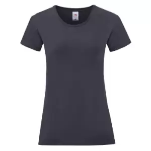 Fruit Of The Loom Womens/Ladies Iconic T-Shirt (XS) (Deep Navy)