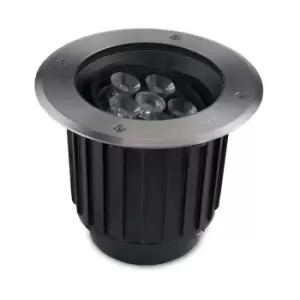 Leds-C4 Gea - Outdoor LED Recessed Ground Uplight Stainless Steel Polished 18.5cm 1667lm 10deg. 3000K IP67