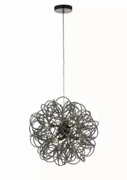 Cassidy Ceiling Pendant Spherical Interwinding Aluminium 6 Light G9 Black