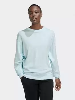 adidas Studio Lounge Loose Sweatshirt, Blue Size M Women