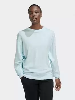 adidas Studio Lounge Loose Sweatshirt, Blue, Size S, Women