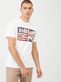 Barbour International Steve Mcqueen Vintage Flag Logo T-Shirt - White