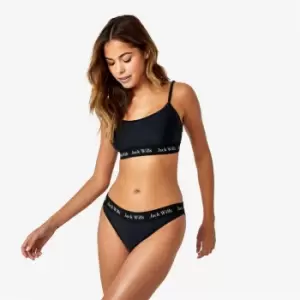 Jack Wills Classic Taped Scoop Bikini Top - Black