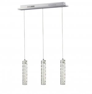 Ceiling Pendant 3 Drop LED 4000K 3 X 3W Polished Chrome, Crystal