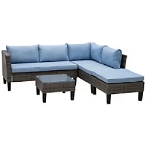 Outsunny Rattan Sofa Set 860-089V70 Grey, Blue