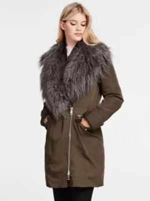 Guess Padded Parka Faux Fur Collar