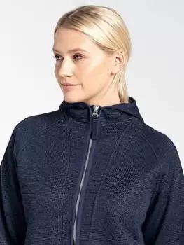 Craghoppers Elena Full Zip Fleece Hoodie - Navy, Navy Marl, Size 8, Women